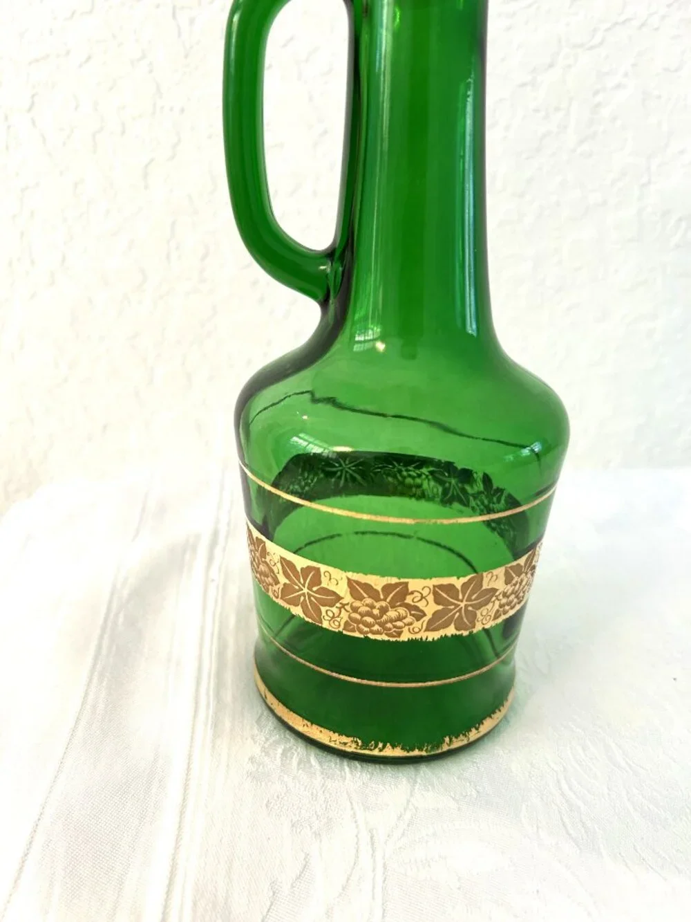 Mid-Century Italian Emerald Green Glass Decanter